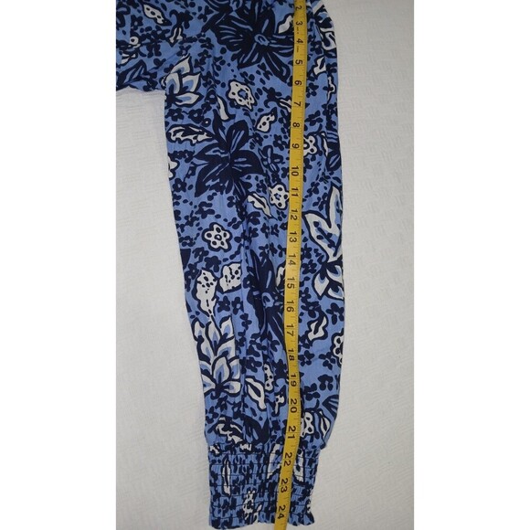 STS Sail to Sable Blue‎ Floral Top Tunic Puff Sleeve Blouse 100% Cotton Size L - Picture 4 of 8